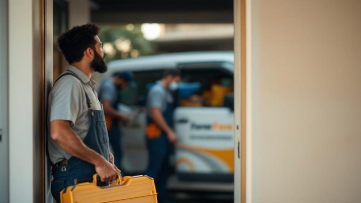 Proprietário brasileiro comparando cartões de autônomo e empresa de reforma em apartamento em São Paulo